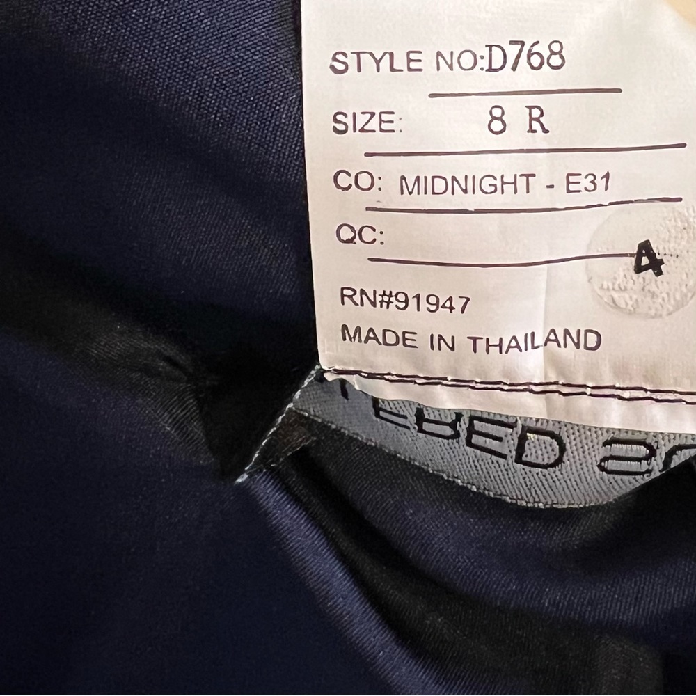 Alfred Sung V-Neck Pleated Skirt Dress with Pockets in Midnight Navy Size 6, 8 - Picture 8 of 10